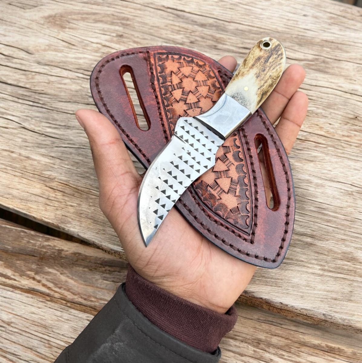 Handmade Winter Ranch Cowboy Knife with Stag Horn Handle