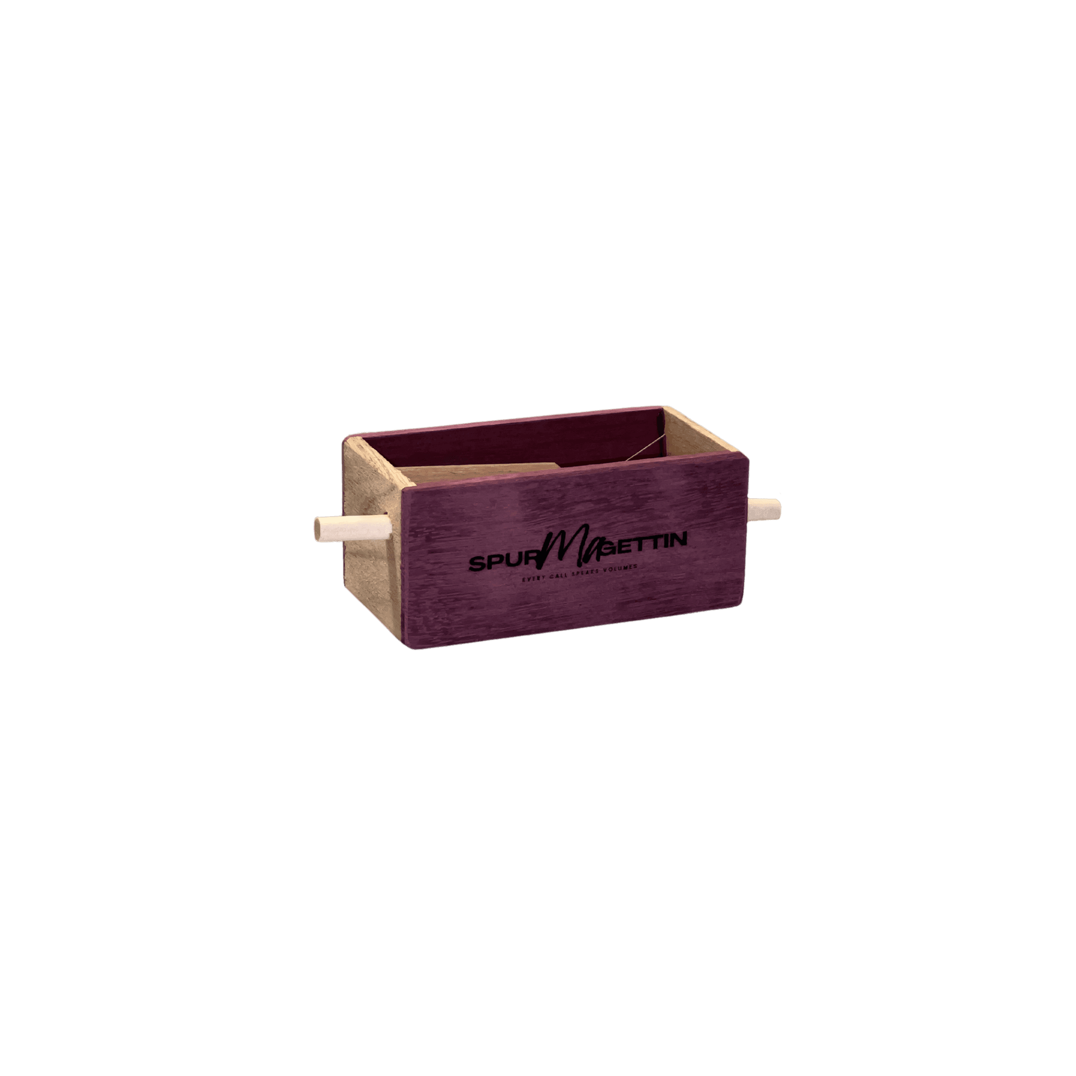 Push Button Box Call in Purple Heart Wood