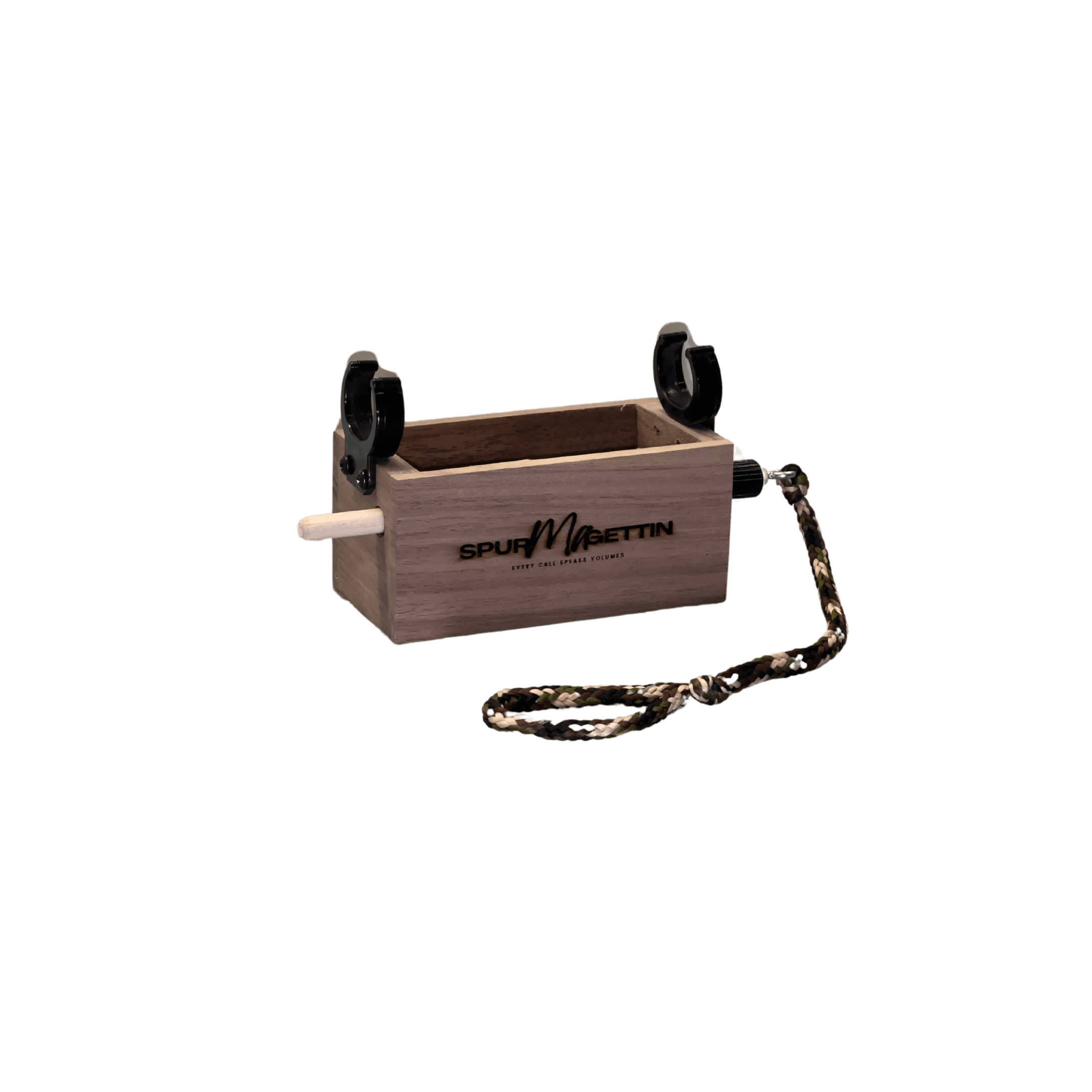 Gun Mount Push Button Box Call in Black Walnut Wood