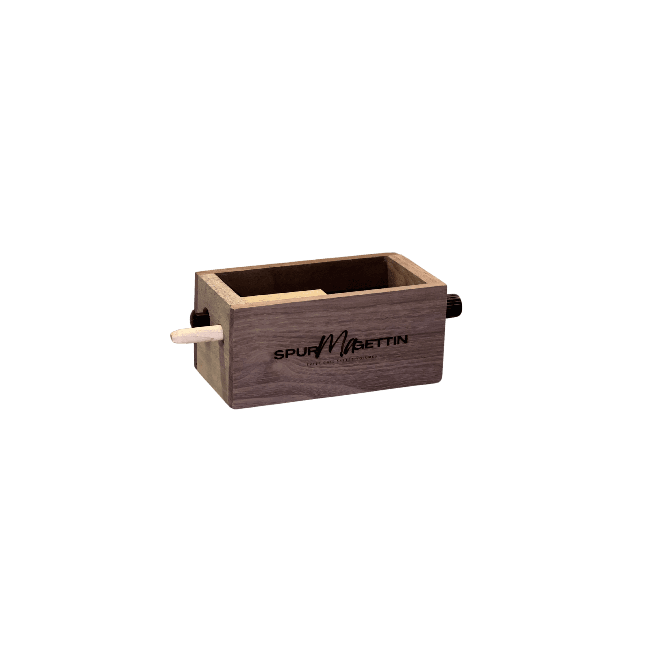 Push Button and Cluck Box Call in Black Walnut Wood