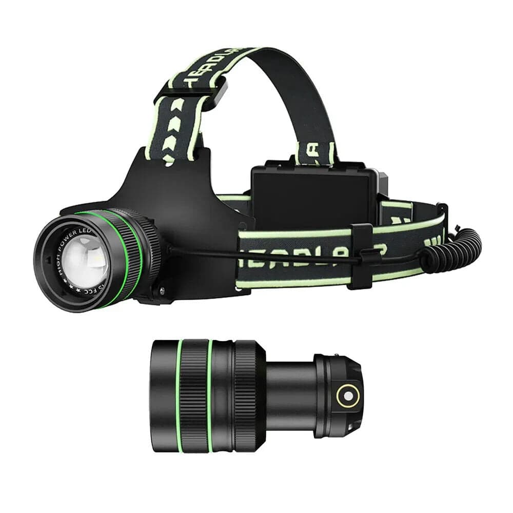 Rechargeable Mining Lamp 2500LM Type-C LED Headlamp Zoomable Motion Sensor