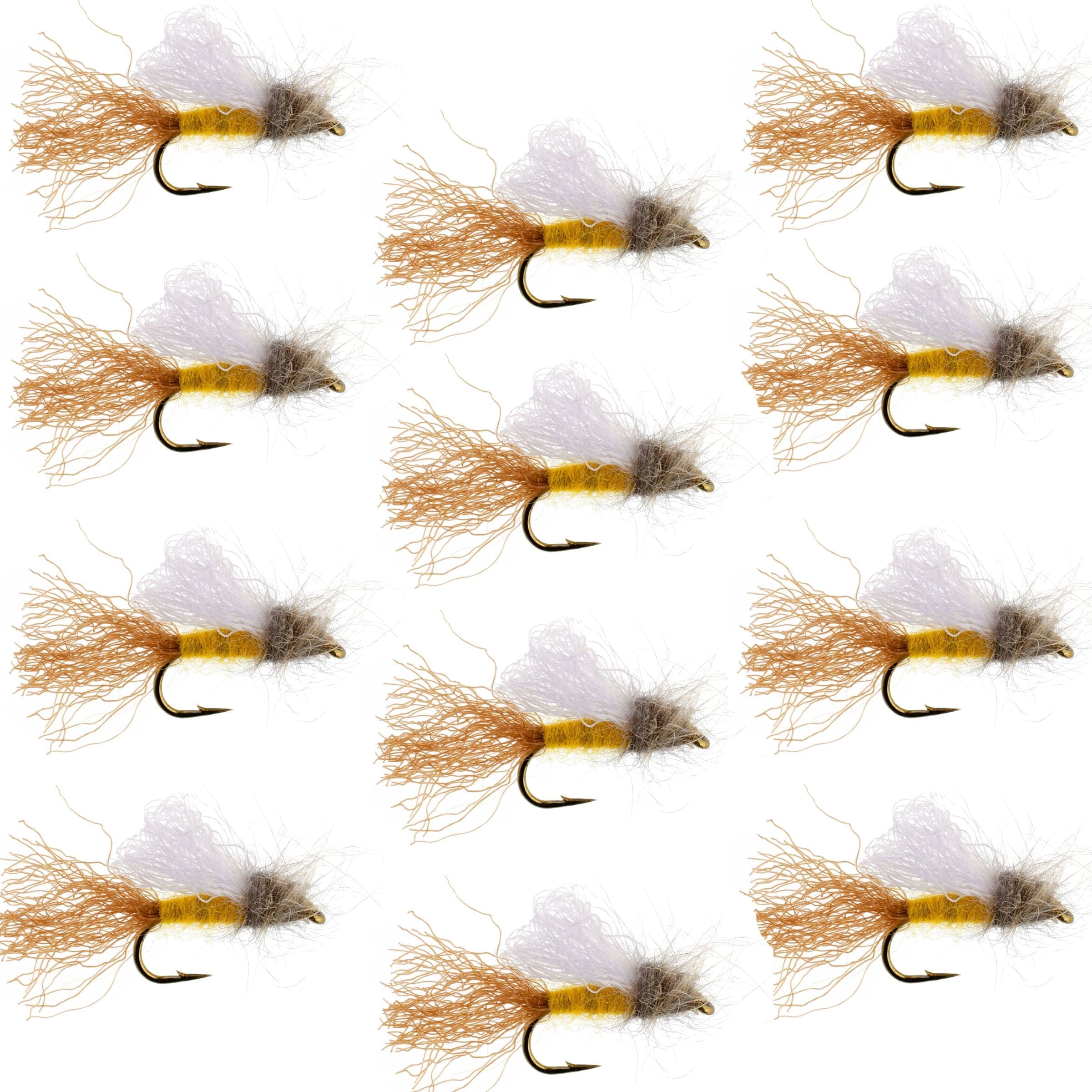 Amber Iris Caddis Emerger Caddis  Trout Dry Fly - 12 Flies Hook Size 14