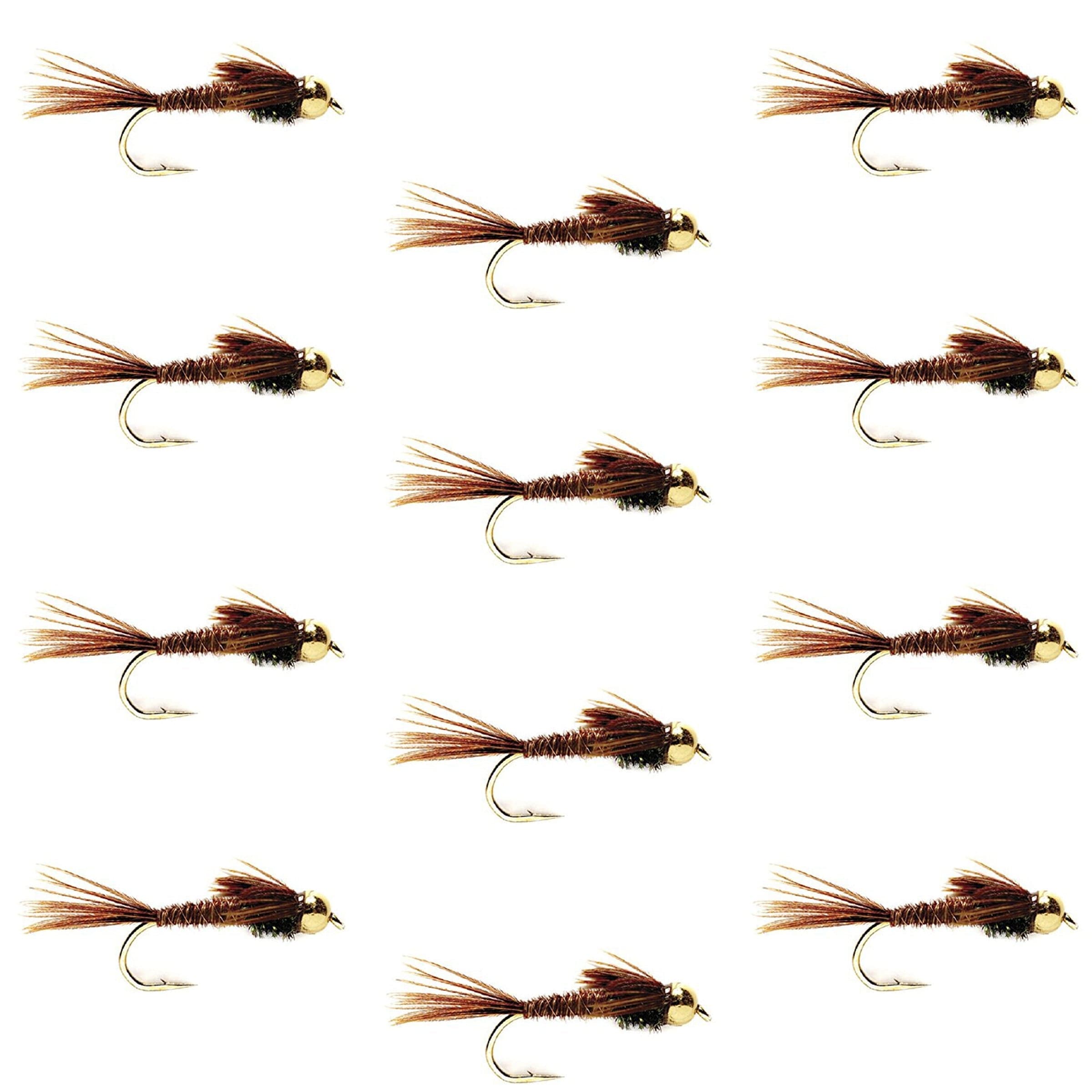 Tungsten Bead Head Pheasant Tail Nymph 1 Dozen Flies Size 12