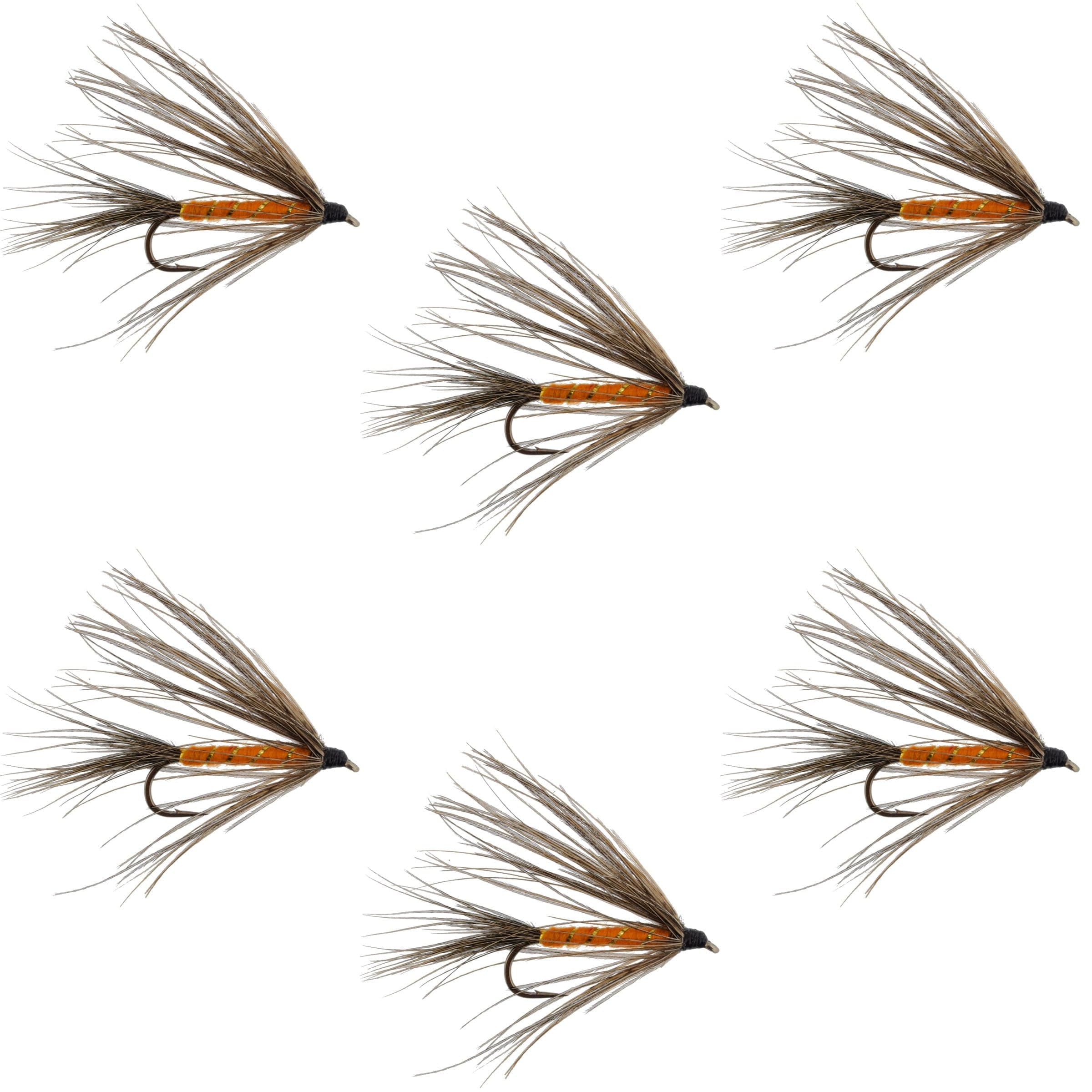 Carey Special Soft Hackle Grouse and Orange Wet Fly - 6 Flies Hook Size 10