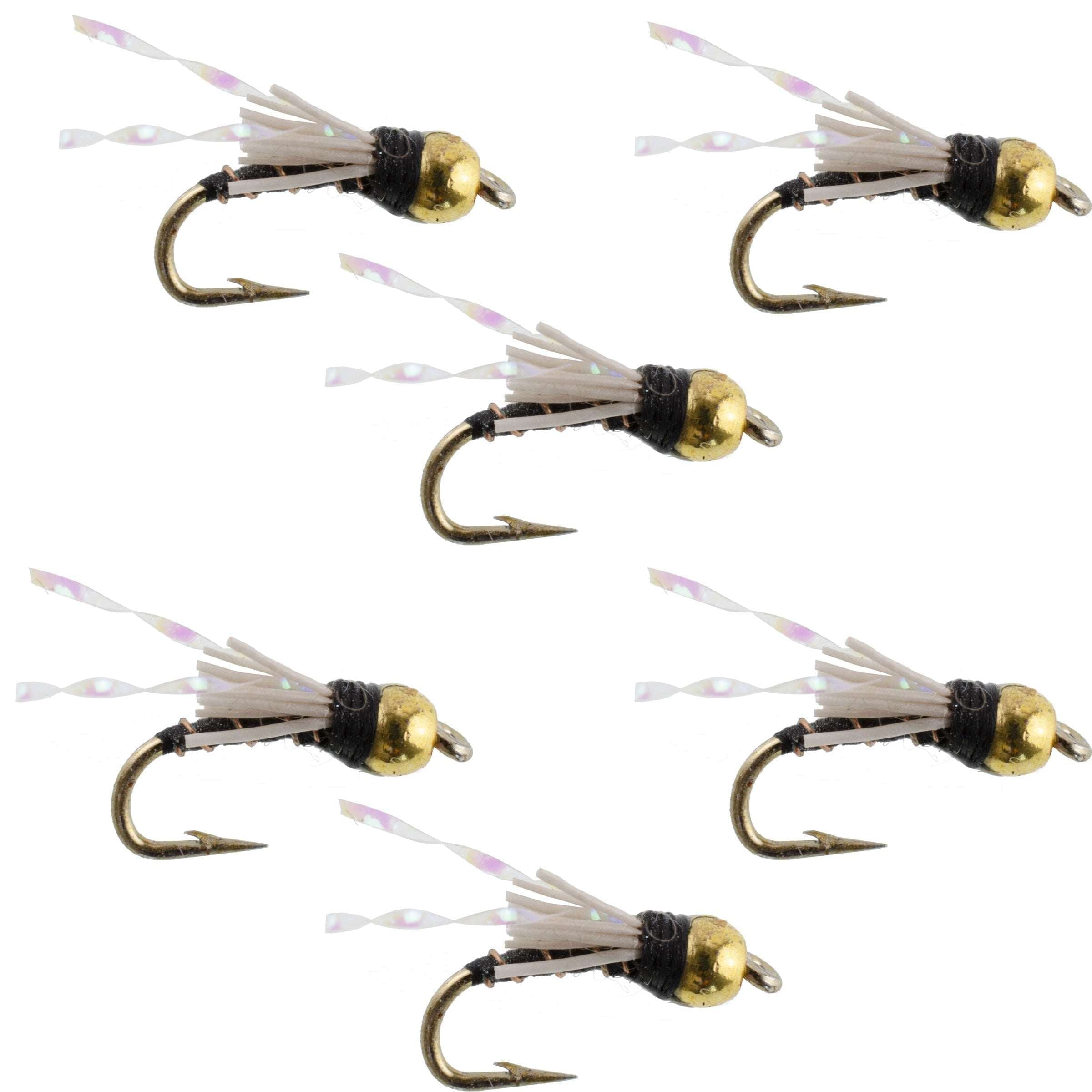 Beadhead Black 3 Dollar Dip Serendipity Wet Fly Fishing Flies - 6 Flies Hook Size 18