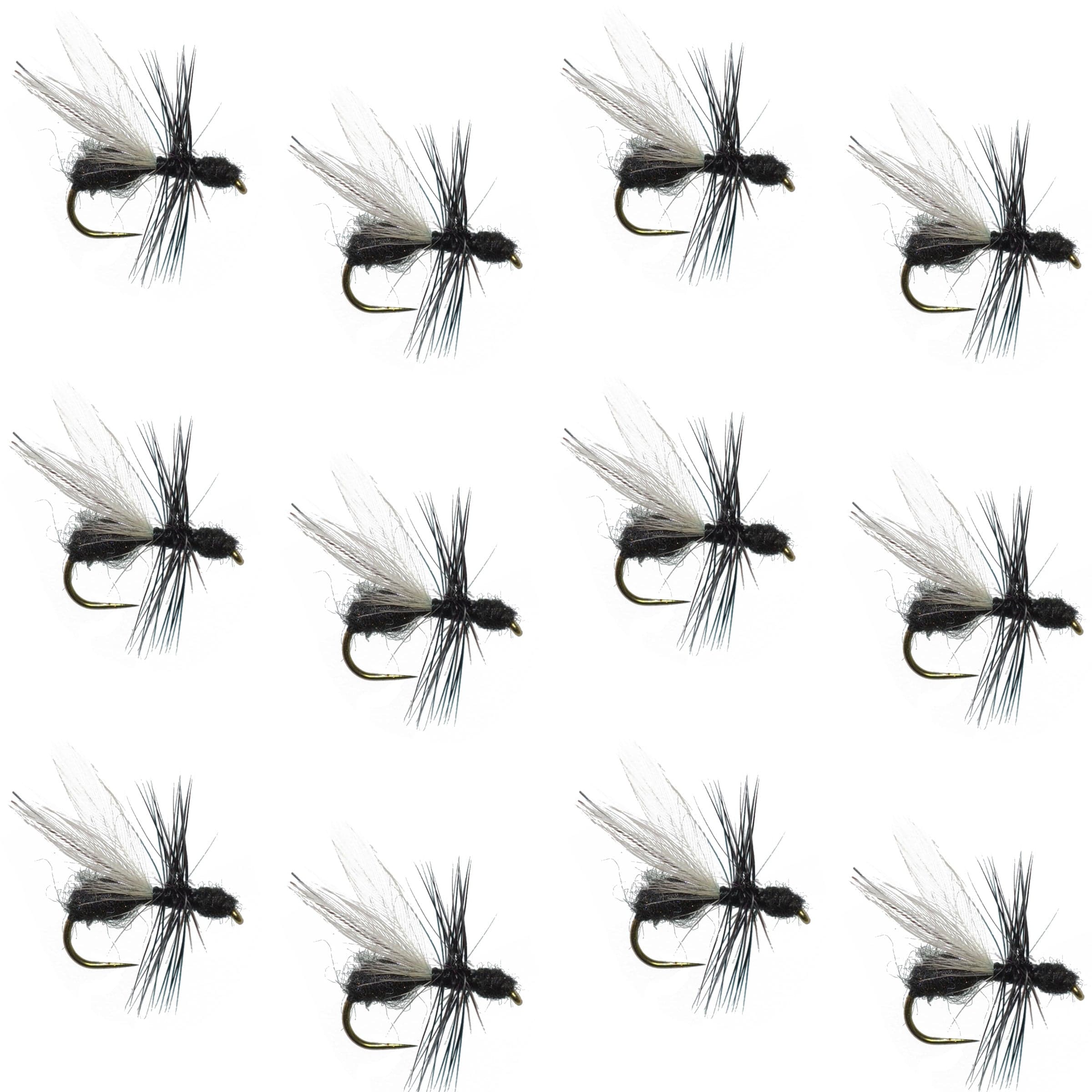 Black Fur Flying Ant Terrestrial Trout Dry Fly - 1 Dozen Flies Hook Size 18