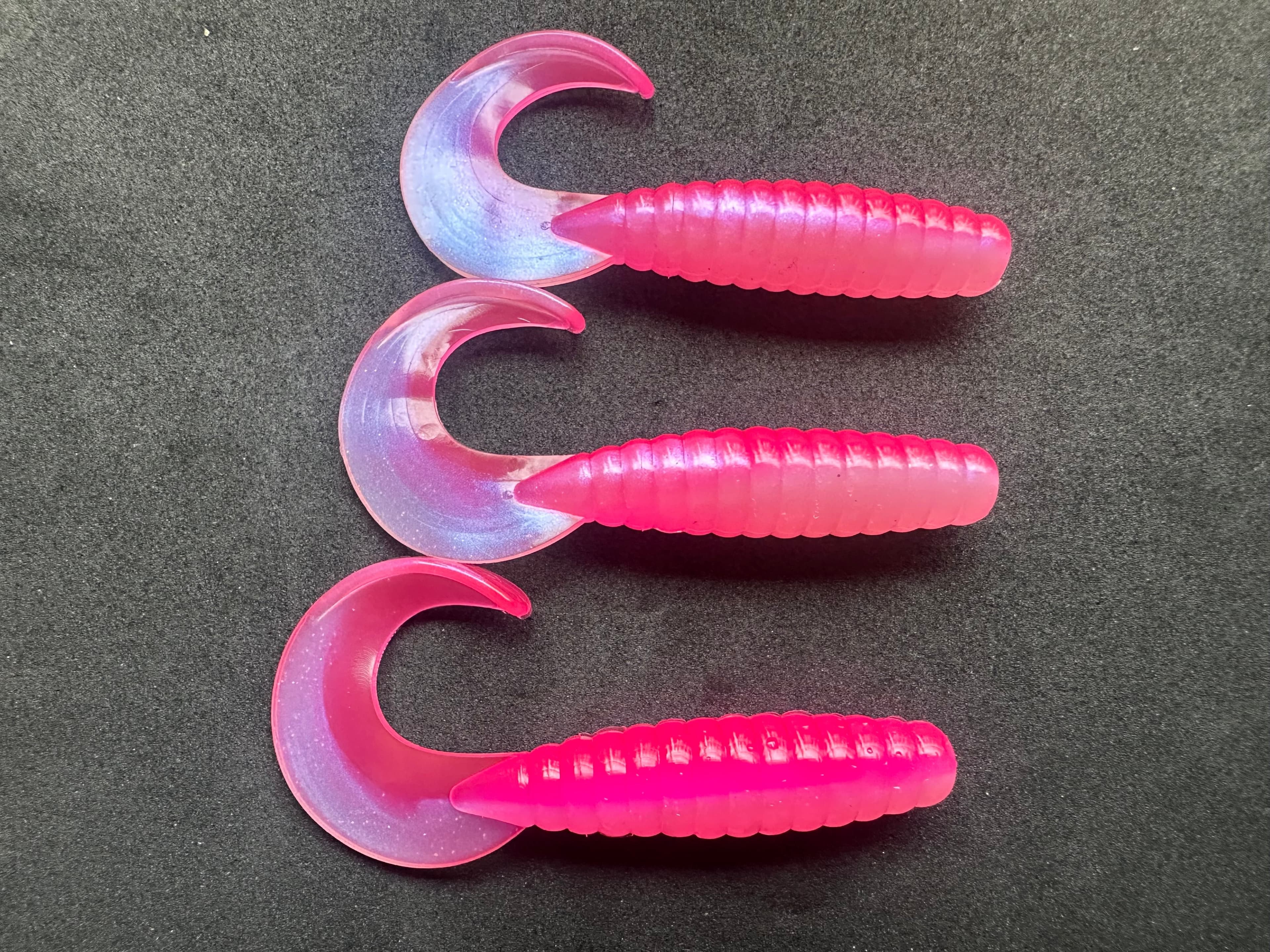 4" "Pink/Pearl" Curly Tail (12 Pack)