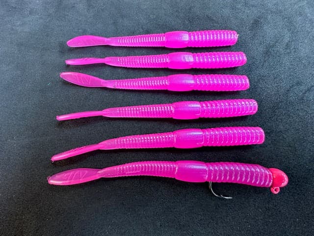 4" (Clack Cerise) Steelhead Worms (6 Pack)