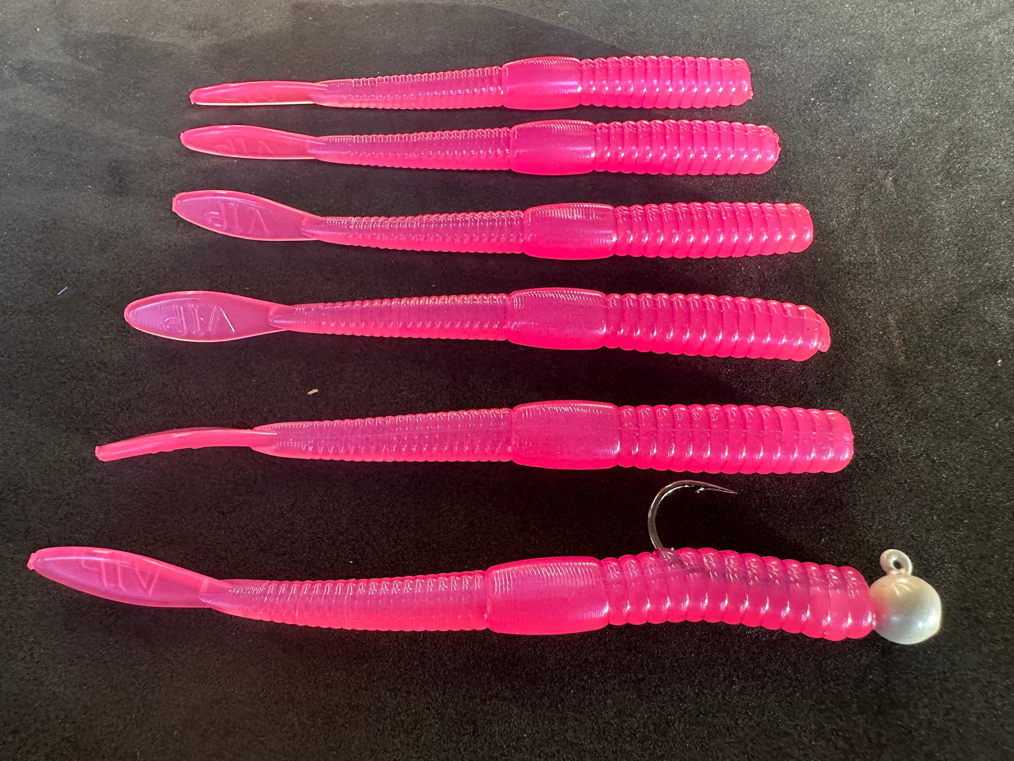 4" (Pink Haze) Steelhead Worms (6 Pack)