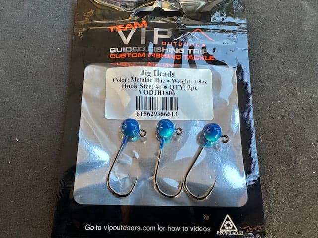 1/8 oz BLUE Jig Head. #1, 2x Strong Hook (3PK)