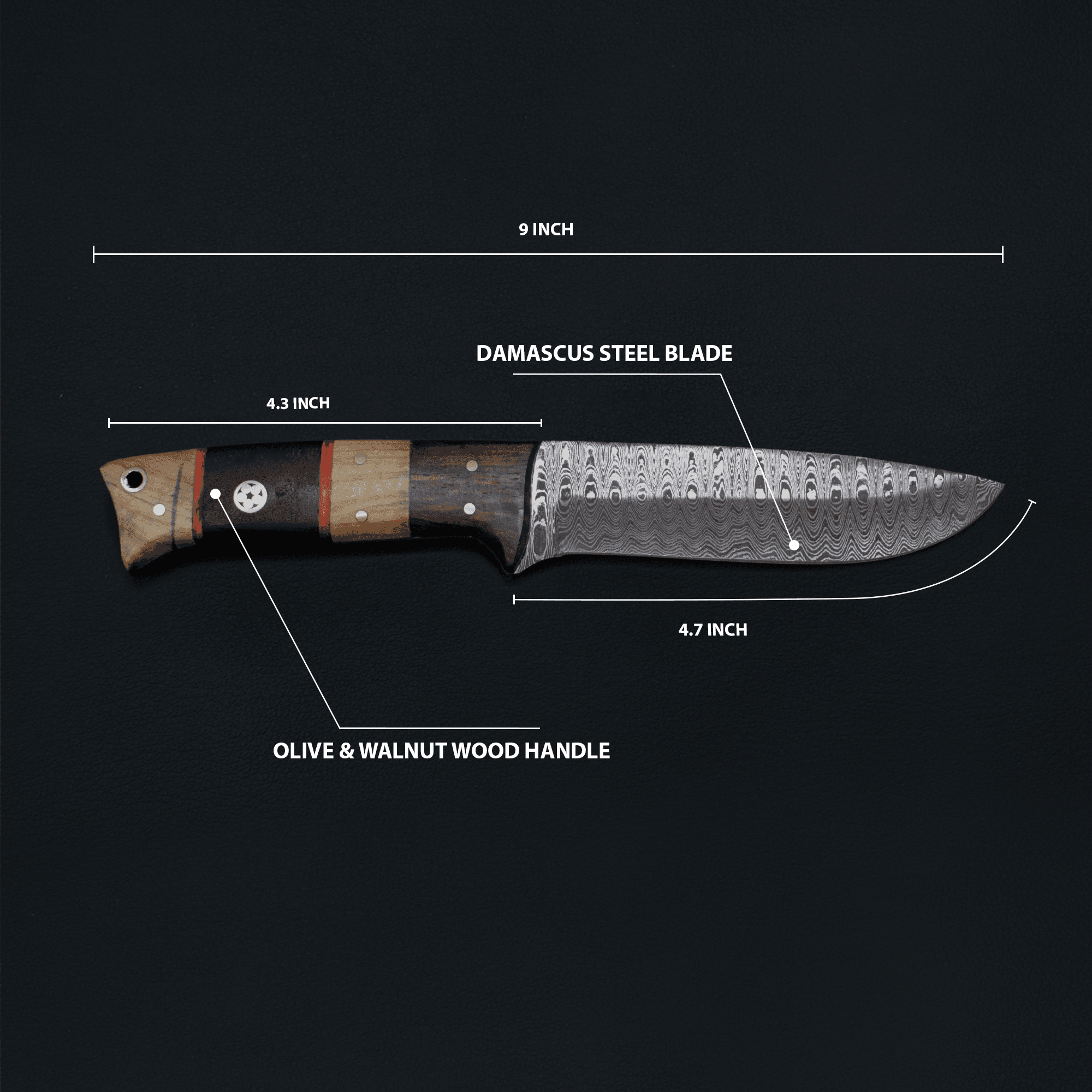 Hand forged knife, Damascus knife, Hand forged Damascus, Hand made hunting knife, Camping knife by Titan Td-192