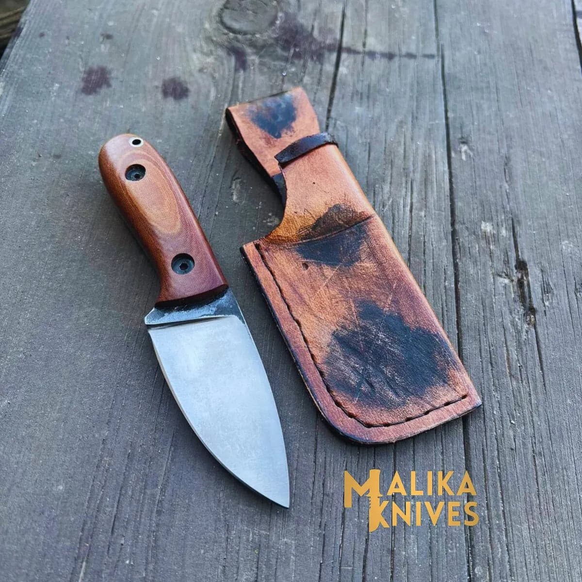 Premium Custom EDC Skinner Knife with Handcrafted Leather Sheath - Razor-Sharp Survival Tool-0023