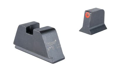 Trijicon Suppressor/Optic Height -  Night Sights -  Orange Front with Metal Rear & Green Lamps -  Fits GLOCK 17/19/22/23/24/26/27/31/32/33/34/35/39