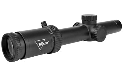 Trijicon Credo HX 1-6x24mm First Focal Plane Riflescope with Red MOA Segmented Circle -  30mm Tube -  Satin Black -  Low Capped Adjusters