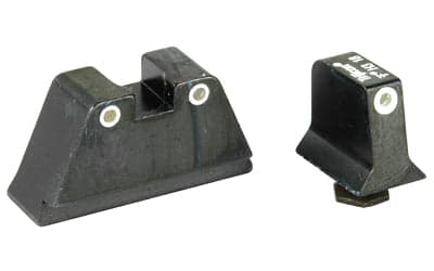 Trijicon Suppressor Sight Height -  Green Front Sight with Orange Rear Lamps -  Fits Glock 17/19/22/23/26/27/31/32/33/34/35/37/38/39 -  Black