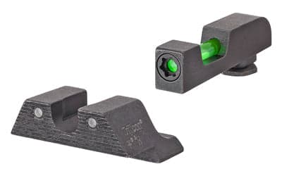 Trijicon DI Tritium/Fiber Optic Night Sights -  Fits GLOCK 17/19/22/23/34/35/45 -  Does Not Fit MOS Models -  Includes 2 Green Fiber Replacement Pieces and T10 Torque L-Key