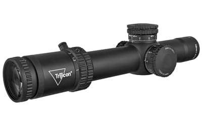 Trijicon Credo 1-8x28mm First Focal Plane Riflescope with Red/Green MRAD Segmented Circle -  34mm Tube -  Matte Black -  Exposed Locking Adjusters