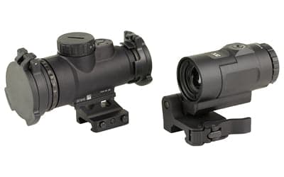 Trijicon MRO SD Patrol Combo -  Red Dot with 3X Magnifier -  25mm Objective -  2 MOA Dot/68 MOA Segmented Circle -  Matte Finish -  Full Co-Witness Mount
