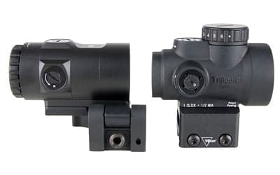 Trijicon MRO SD Combo -  Red Dot with 3X Magnifier -  25mm Objective -  2 MOA Dot -  Matte Finish -  Black -  Full Co-Witness Mount