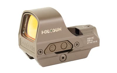 Holosun Technologies HS510C -  Reflex Sight -  Multiple Reticle -  65 MOA Circle -  2 MOA Green Dot -  Aluminum Housing -  Matte Finish -  Flat Dark Earth -  Solar with Internal Battery