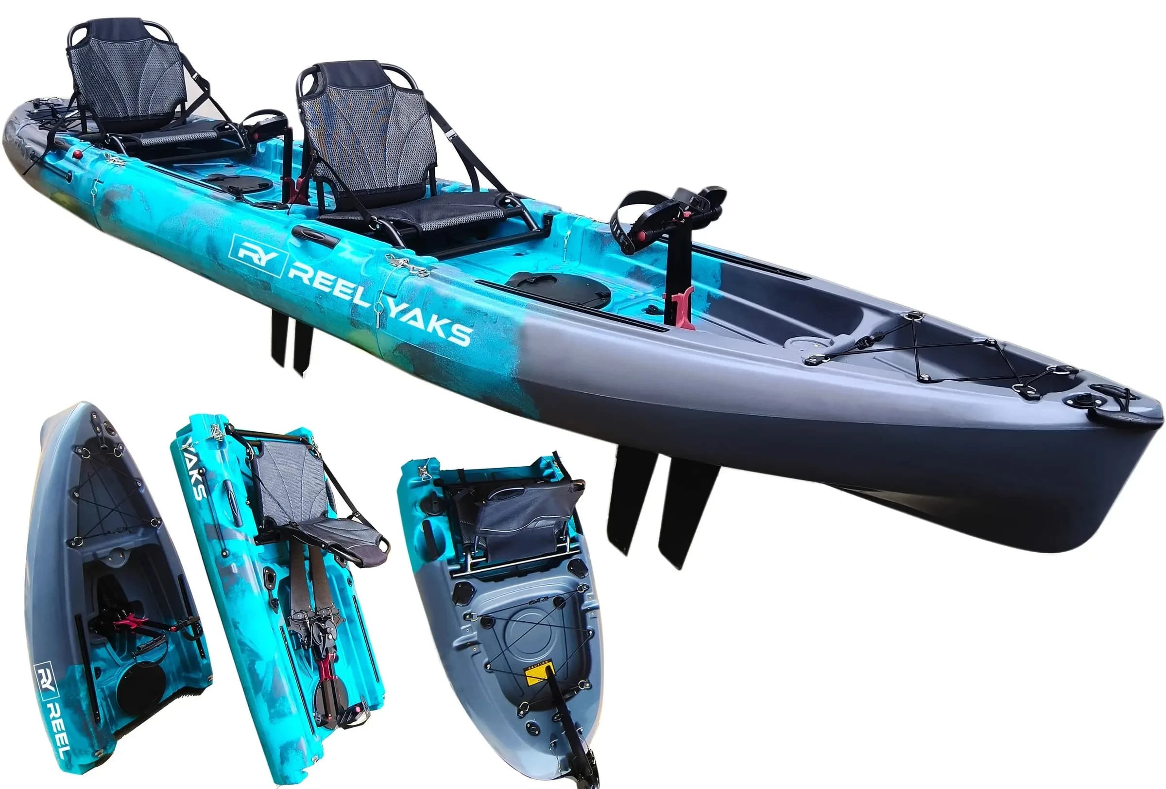Raptor 14ft Tandem | Fin Drive | Modular Fishing Kayak