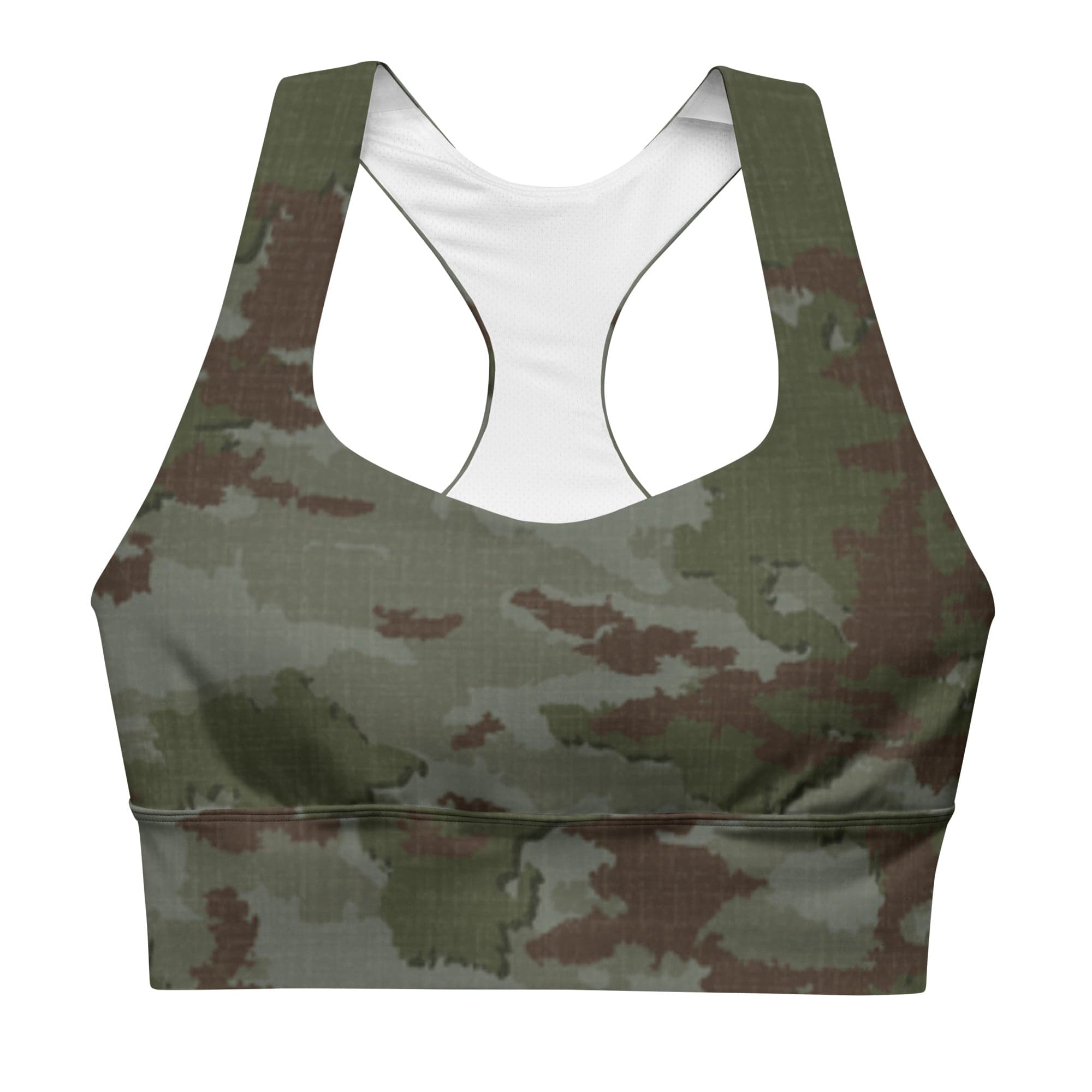 Athleisure Longline Sports Bra | TerraVerde Camo