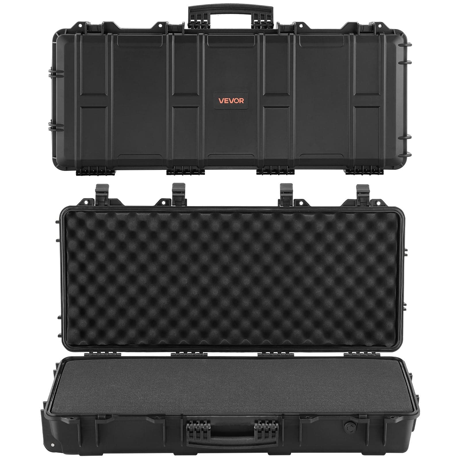 36" Hard Rifle Case, Lockable Rifle Case with 4 Layers Pre-cut Foams,Gun Storage with Wheels, IP67 Waterproof & Dustproof Pistol Storage Cases for Rifles, Shotguns, Airsoft Guns