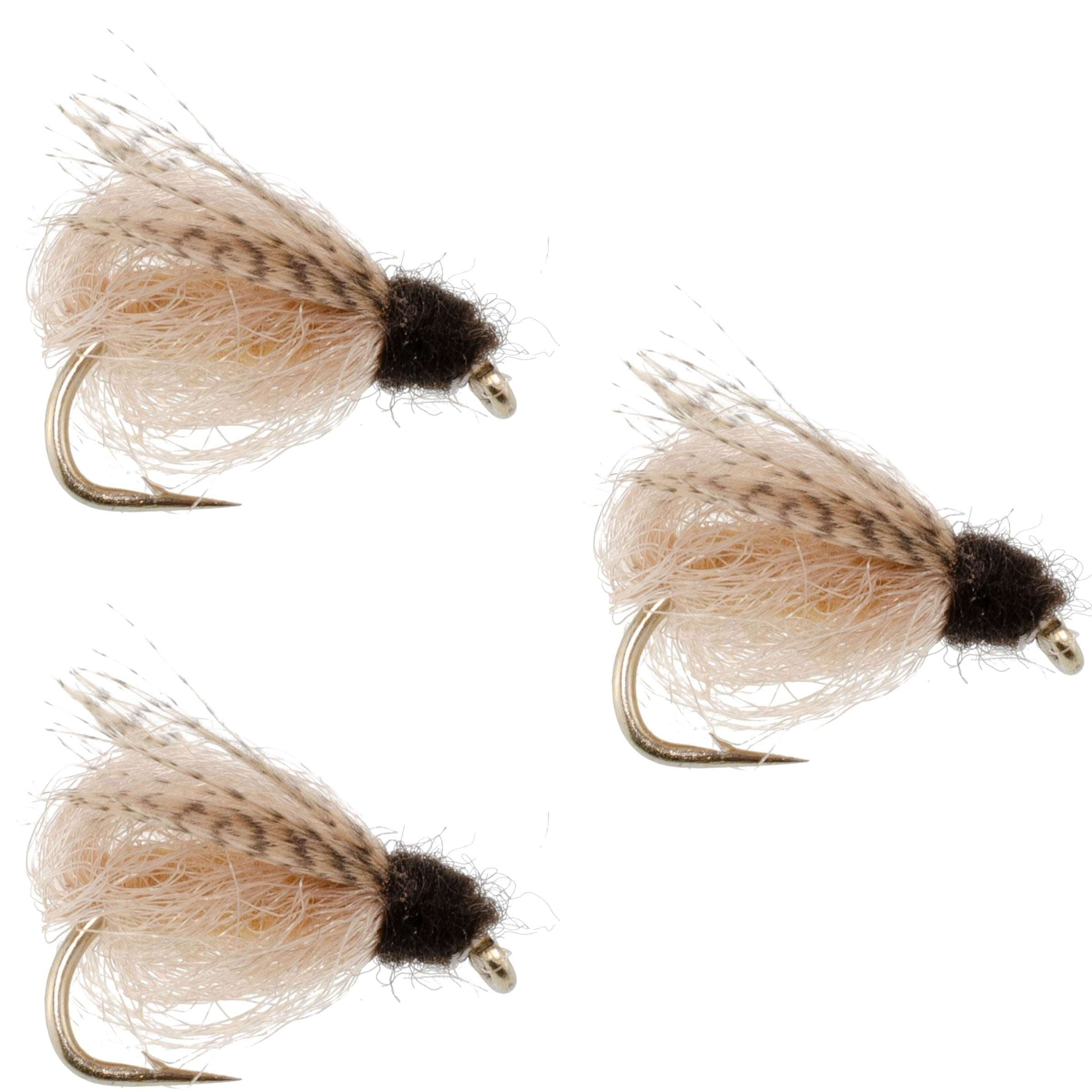 3 Pack LaFontaine Tan Deep Sparkle Caddis Pupa - Hook Size 12