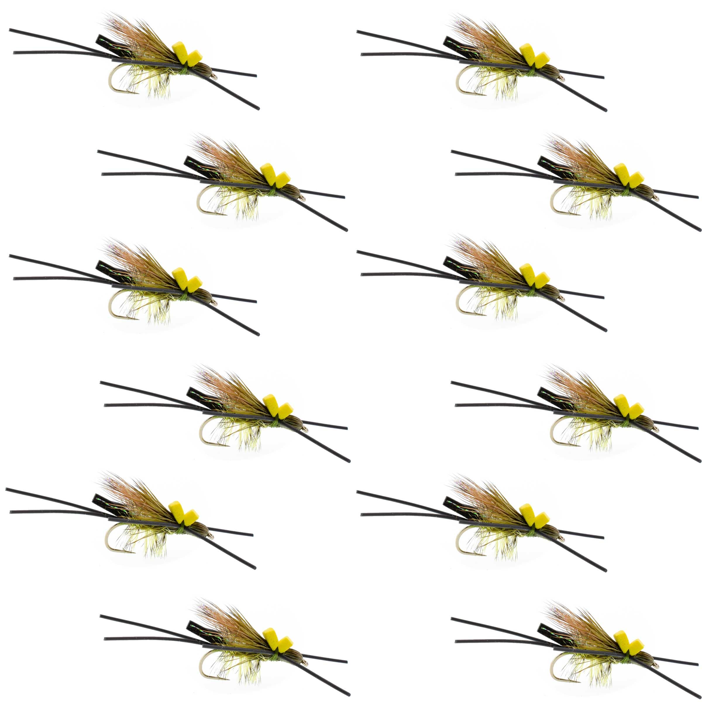Long Tail Skwala Stone - Squalla Stonefly Dry Fly - 12 Flies Hook Size 10