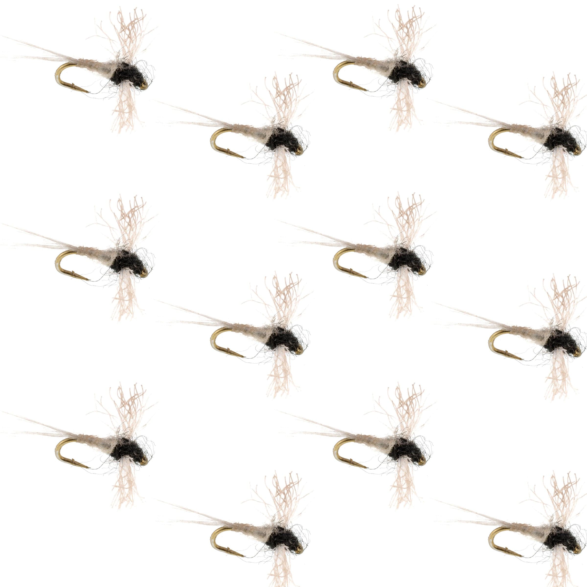 Z-Lon Wing Trico Spinner Kapok Body Hook 12 Flies Size 22