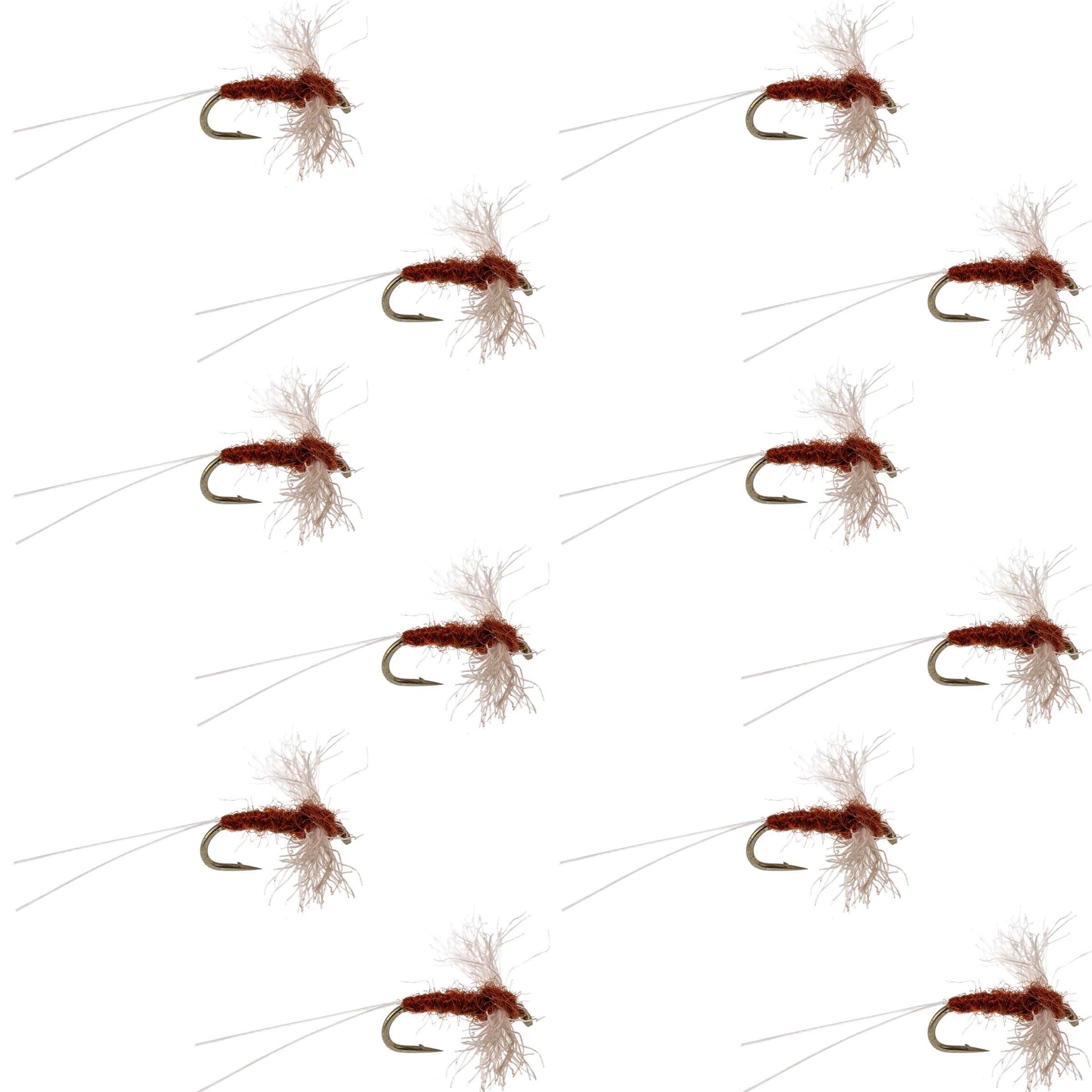 Poly Wing Rusty Spinner Mayfly 12 Flies Hook Size 20