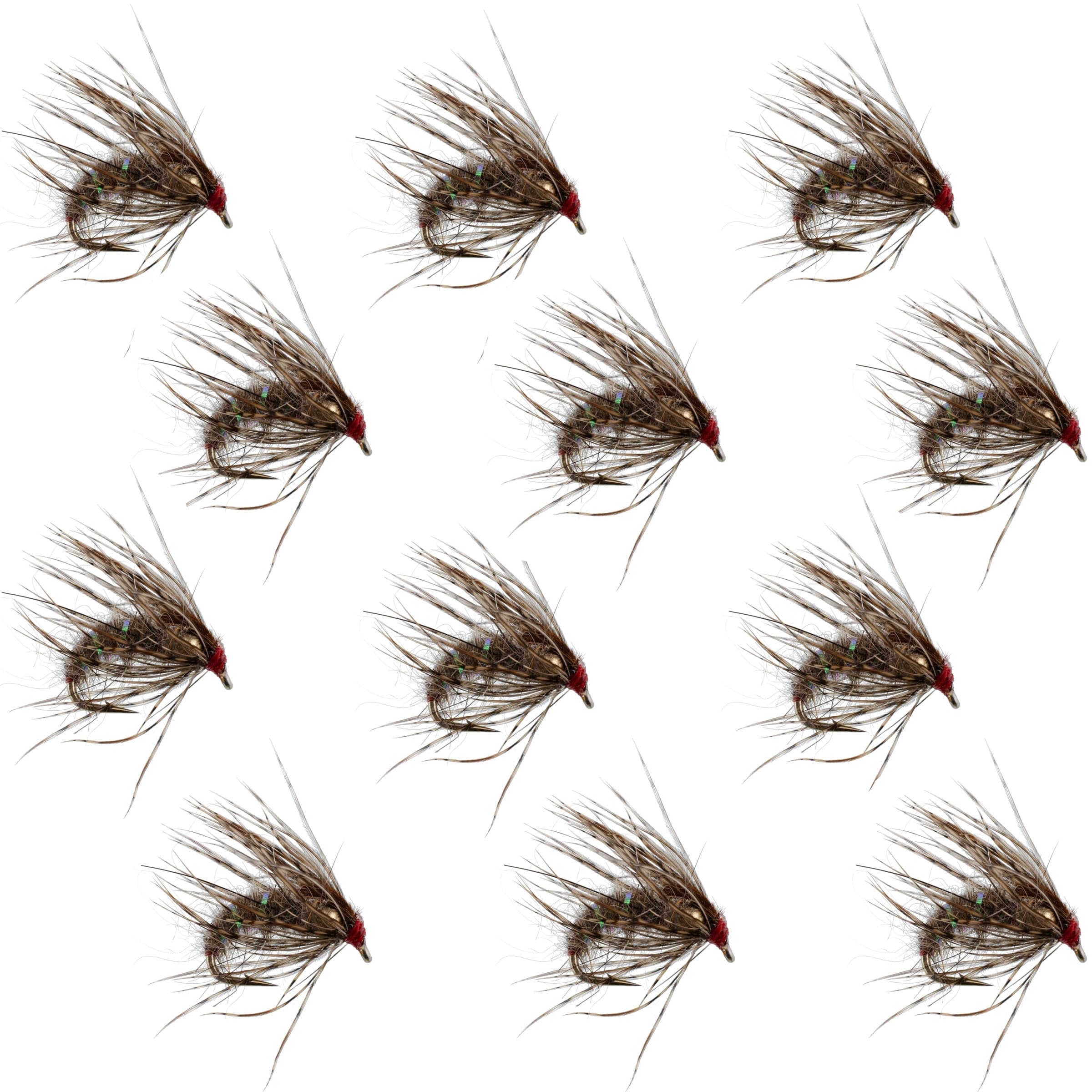 Hares Ear Holy Grail Caddis Pupa Emerger 12 Flies Hook Size 14