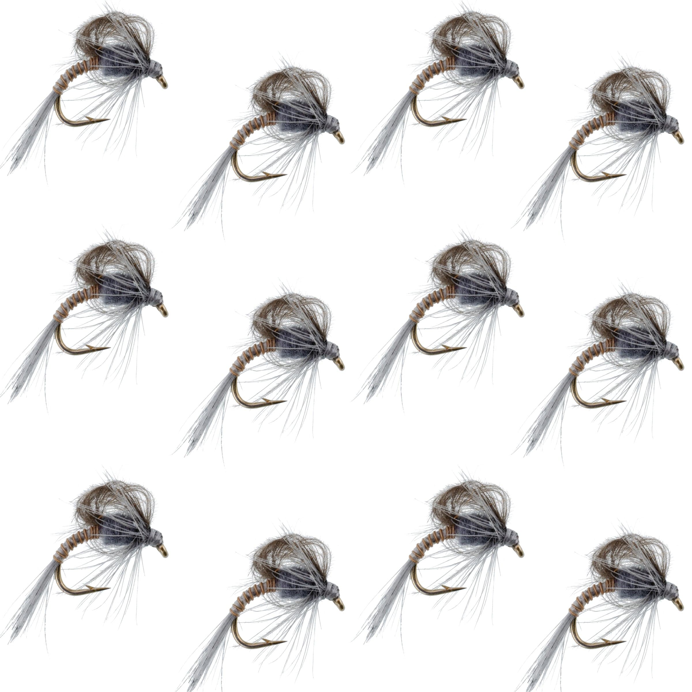CDC Loop Wing Adams Emerger Fly 12 Flies - Hook Size 12