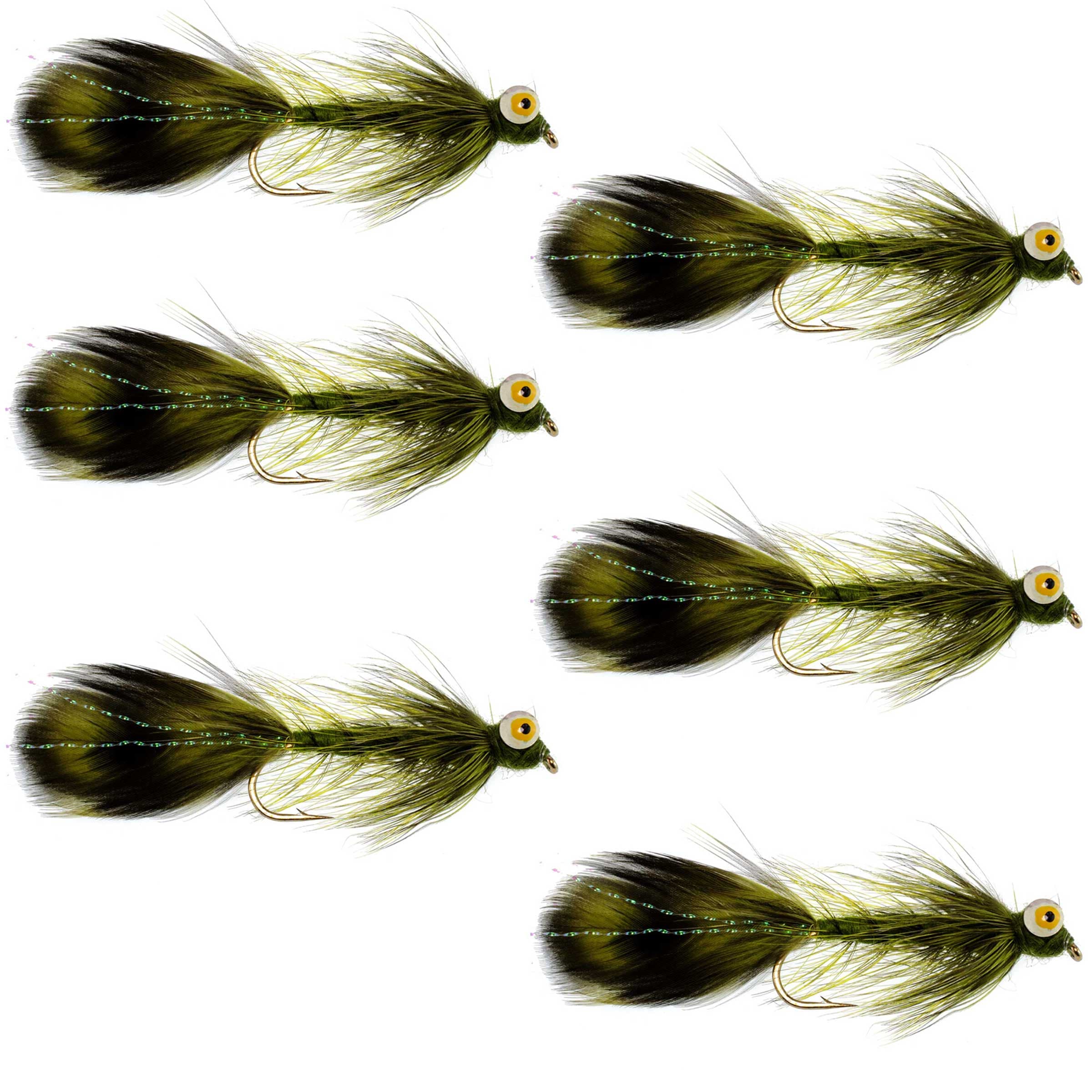 Whitlock Near Nuff Sculpin Olive Streamer - 6 Flies Size 4