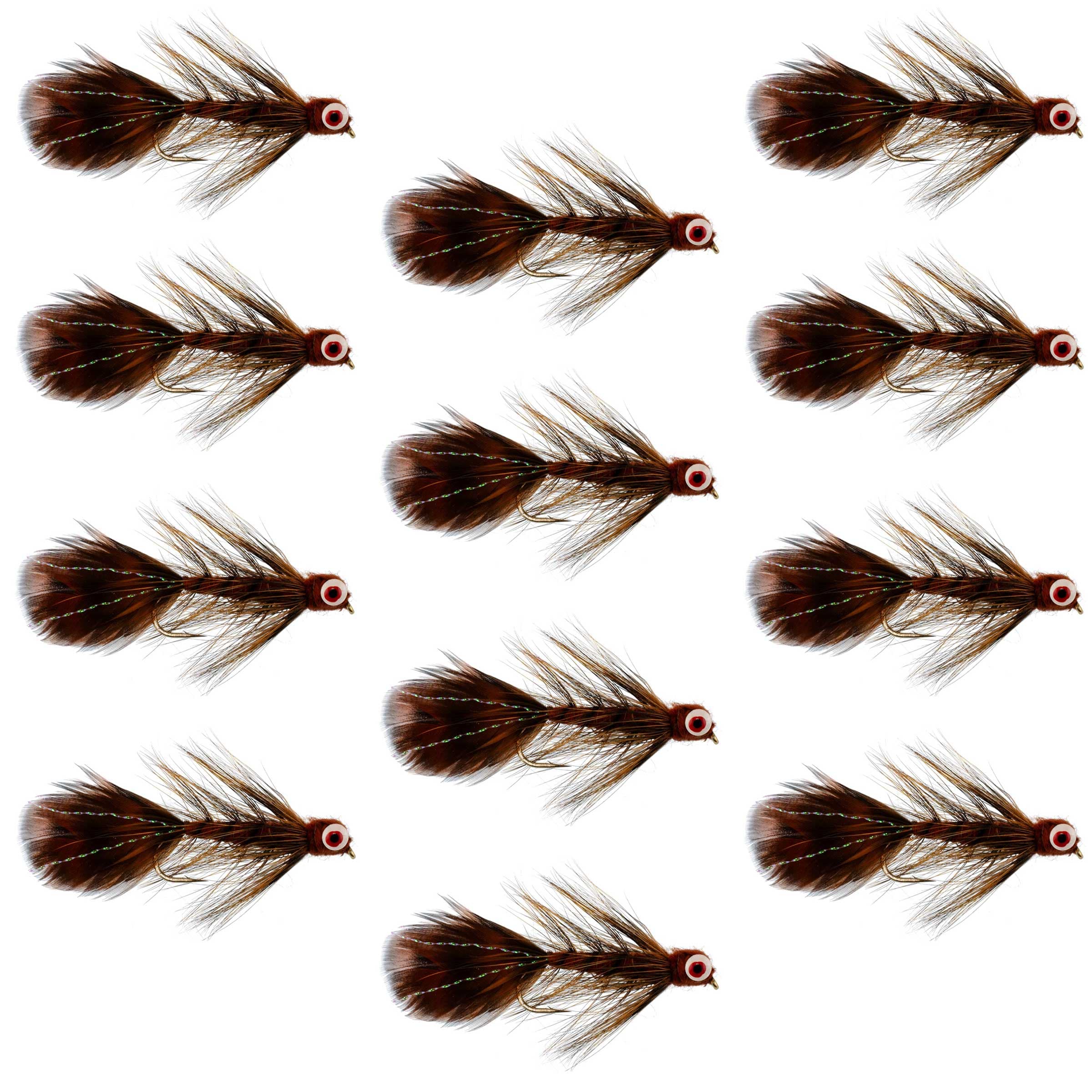 Whitlock Near Nuff Sculpin Brown Streamer - 12 Flies Size 4