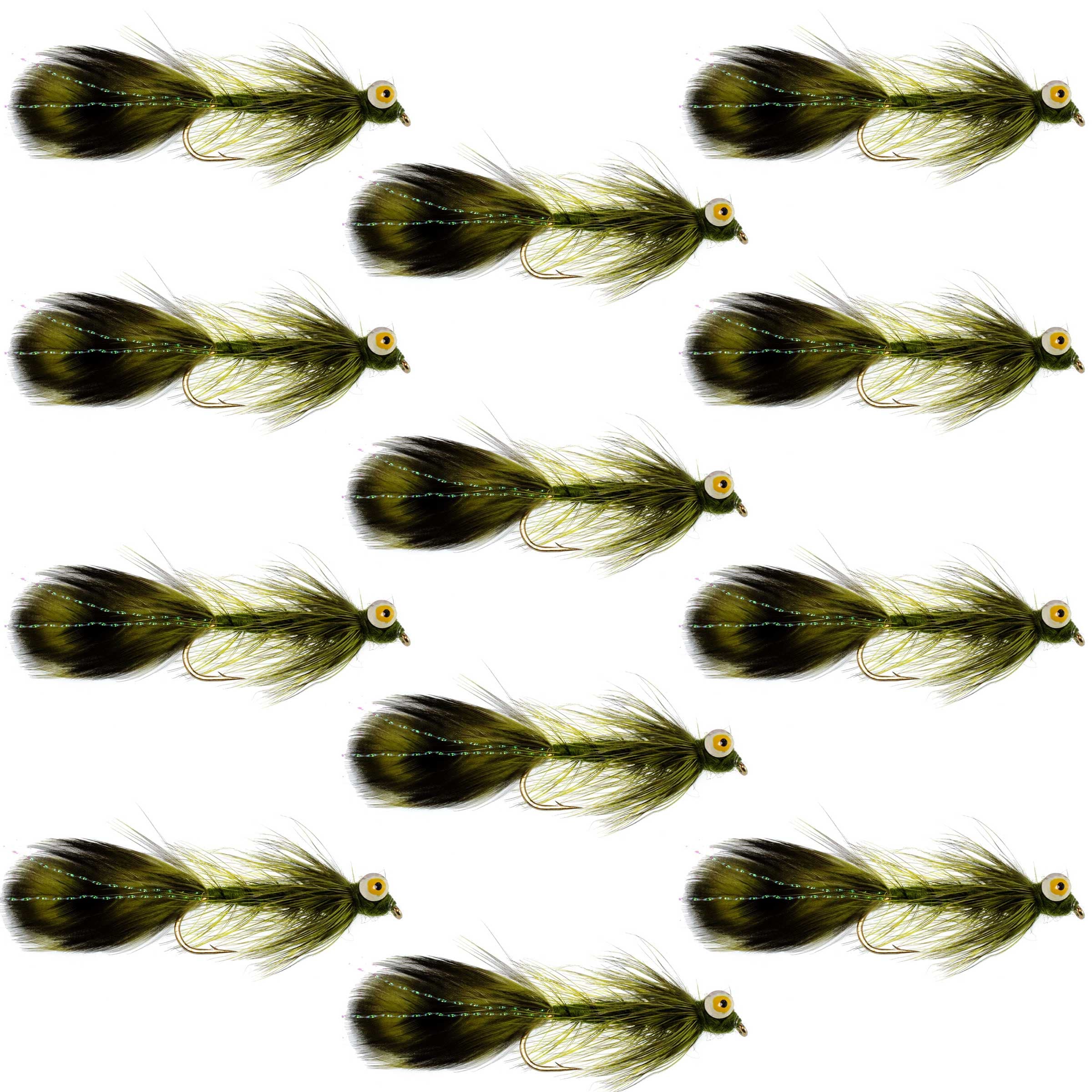 Whitlock Near Nuff Sculpin Olive Streamer - 12 Flies Size 4