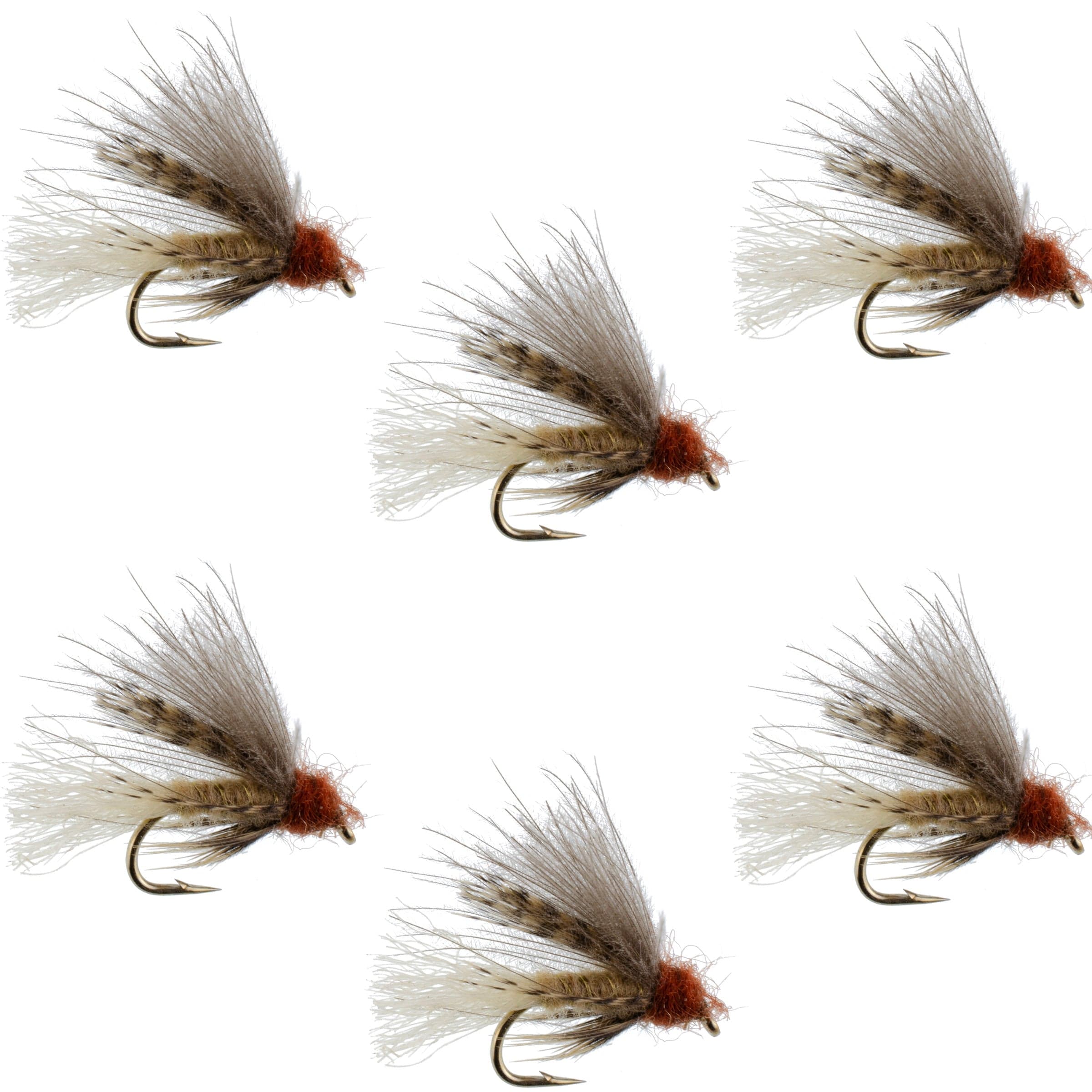 Tan CDC Caddis Emerger 6 Flies Hook Size 16