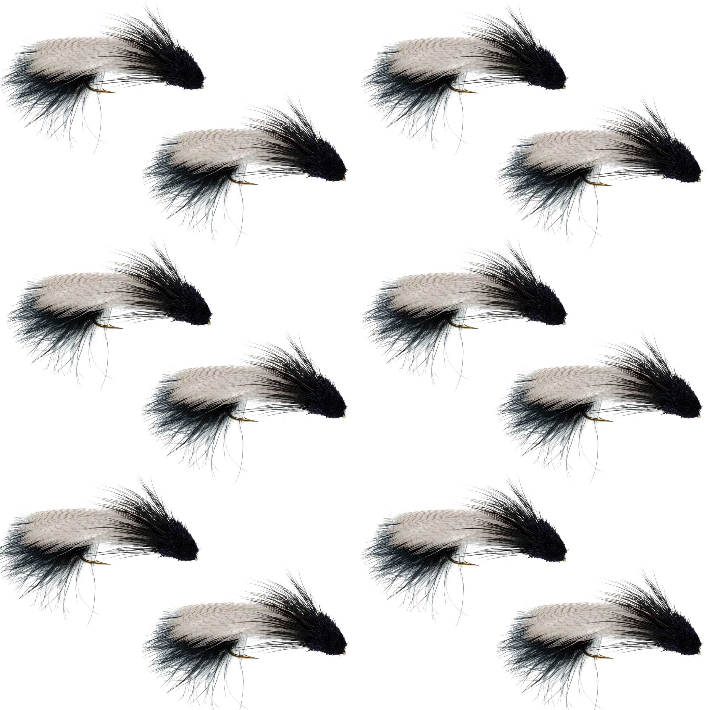 Galloup's Zoo Cougar Black Streamer Fly - 12 Flies Size 4