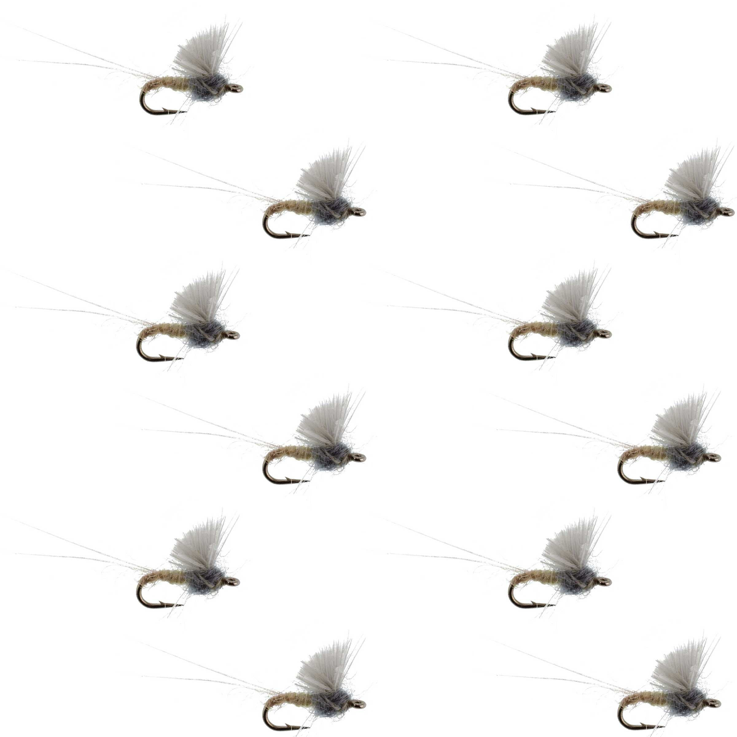 RS2 Gray Emerger Midge - 12 Flies Hook Size 20