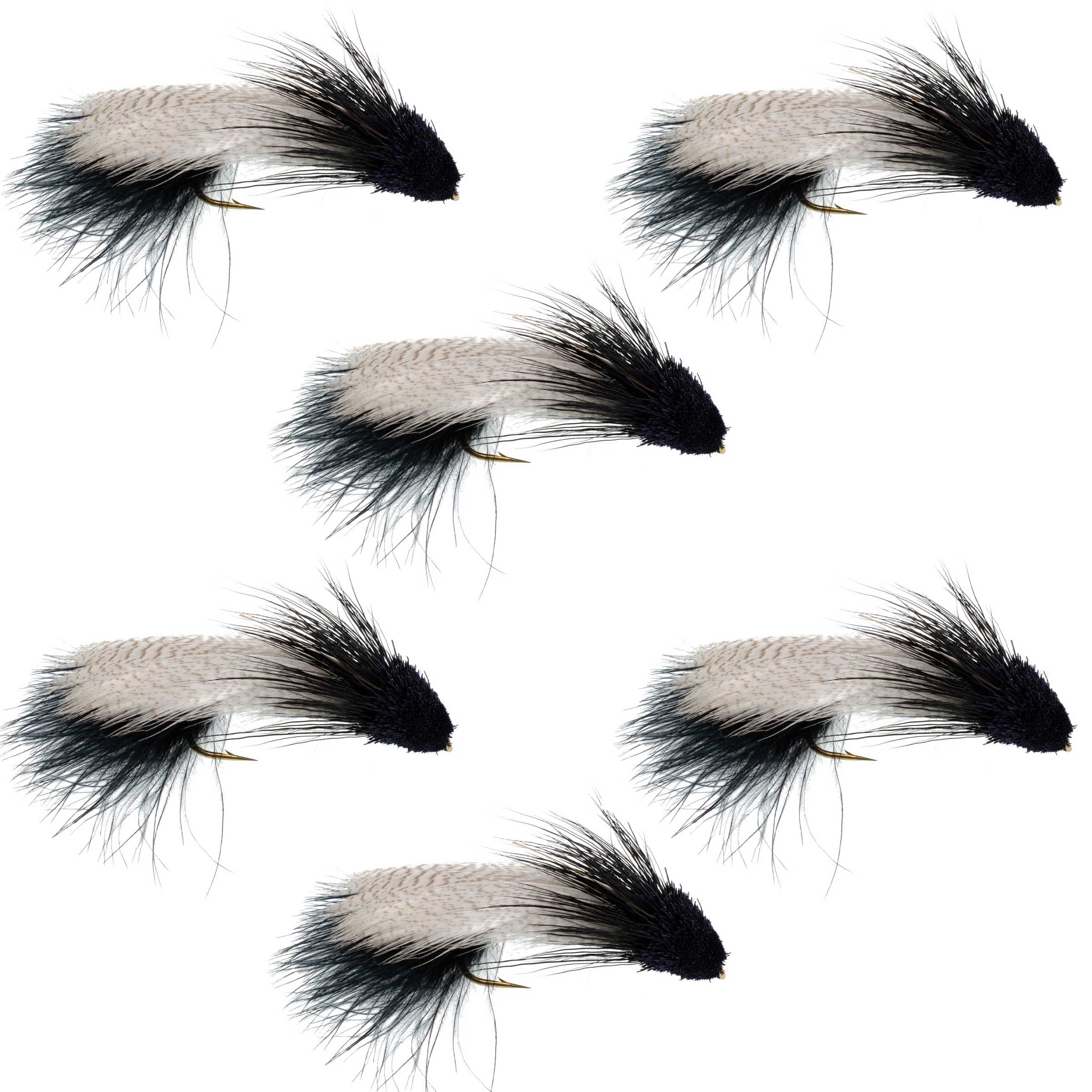 Galloup's Zoo Cougar Black Streamer Fly - 6 Flies Size 4