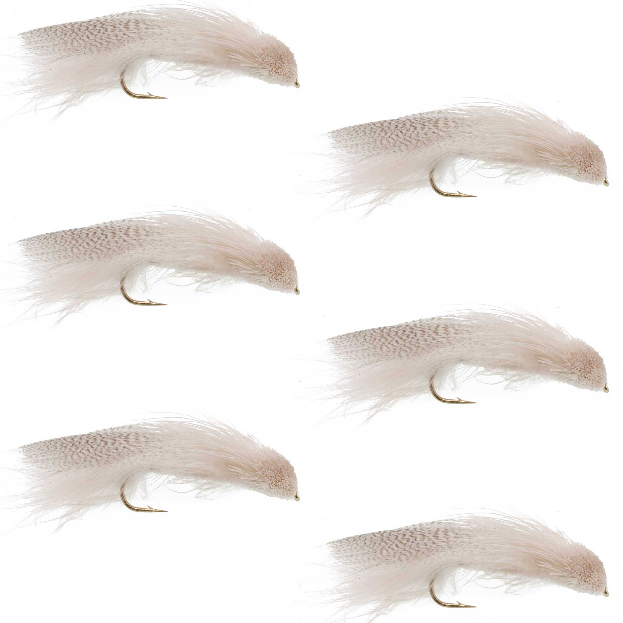 Galloup's Zoo Cougar White Streamer Fly - 6 Flies Size 4