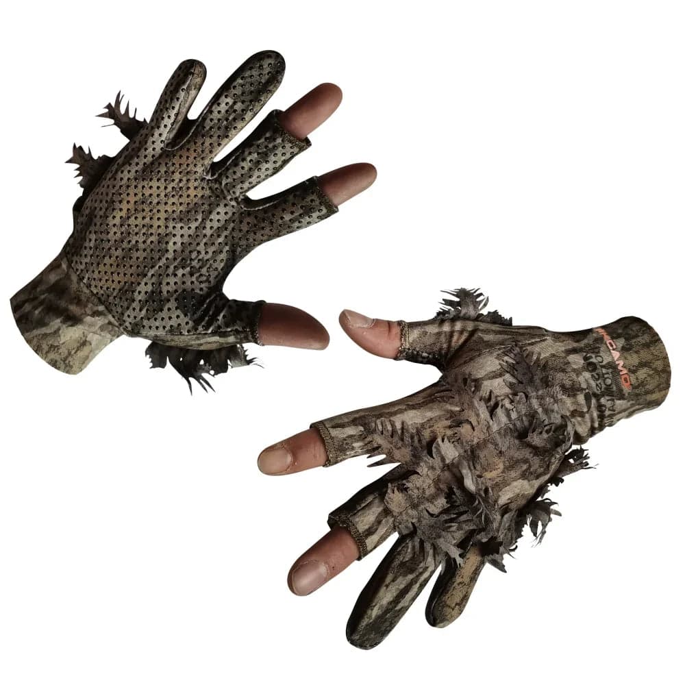 Leafy Camo Gloves in Mossy Oak and Realtree - Fingerless or Touchscreen Tips