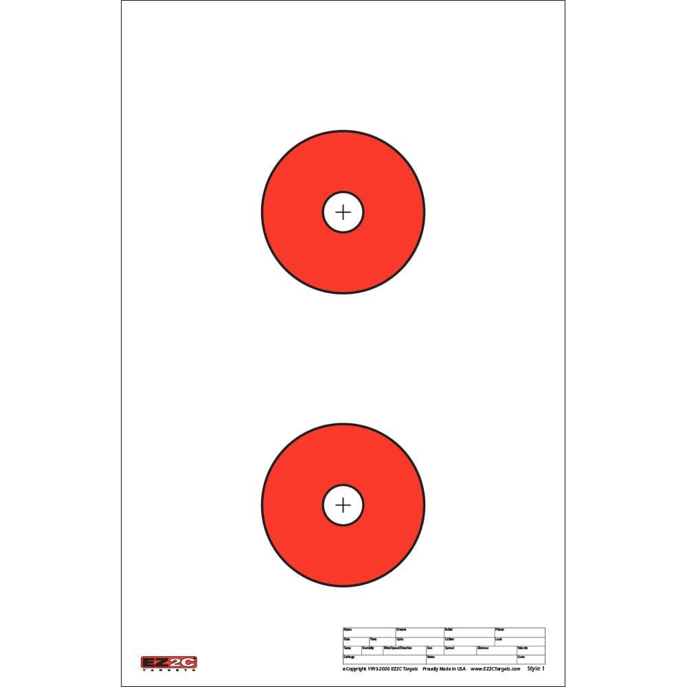 EZ2C Targets #1: Paper Shooting Targets 11”x17” USA MADE