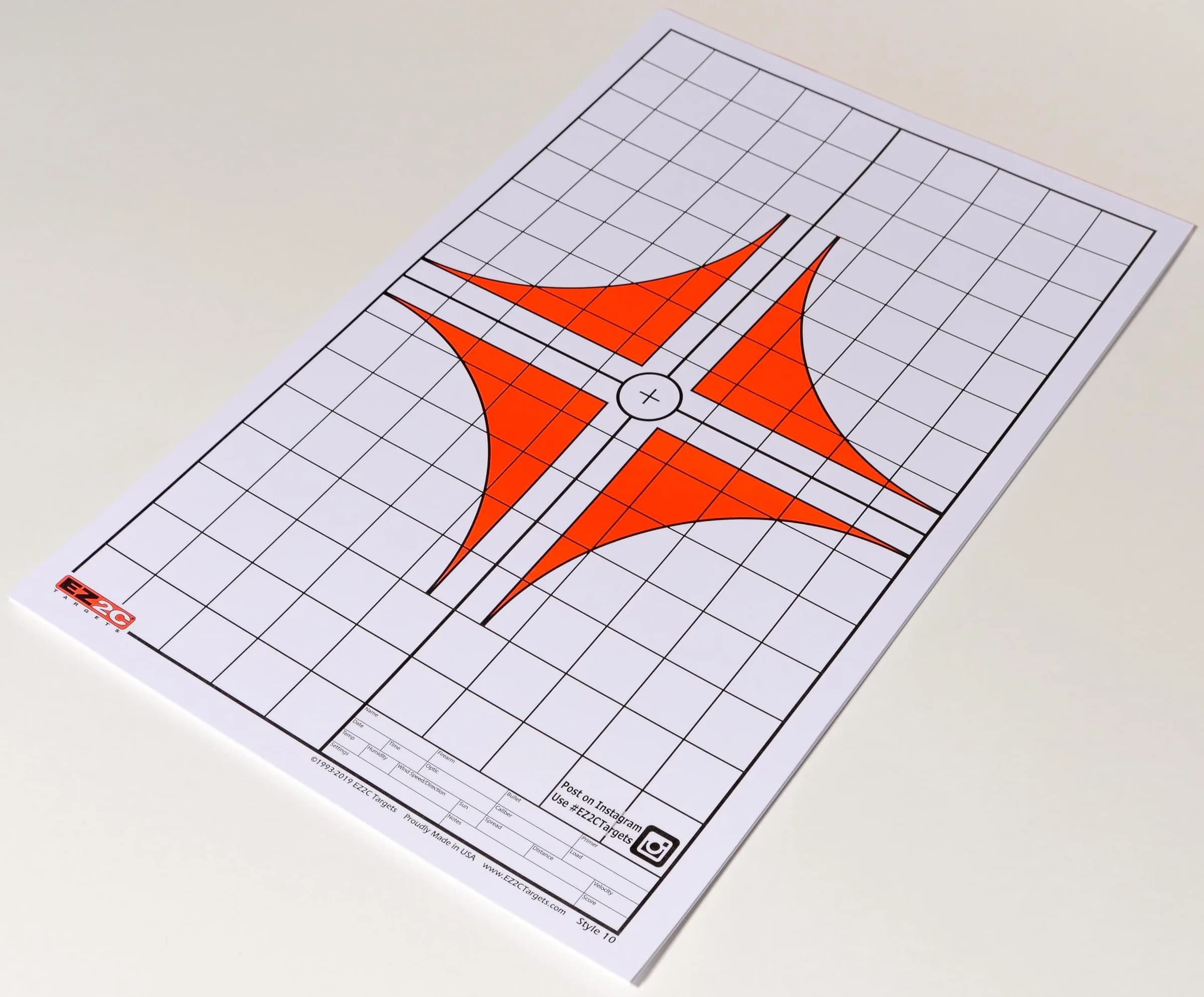 EZ2C Targets #10: Rifle Scope Sight in Paper Target 11”x17” USA MADE