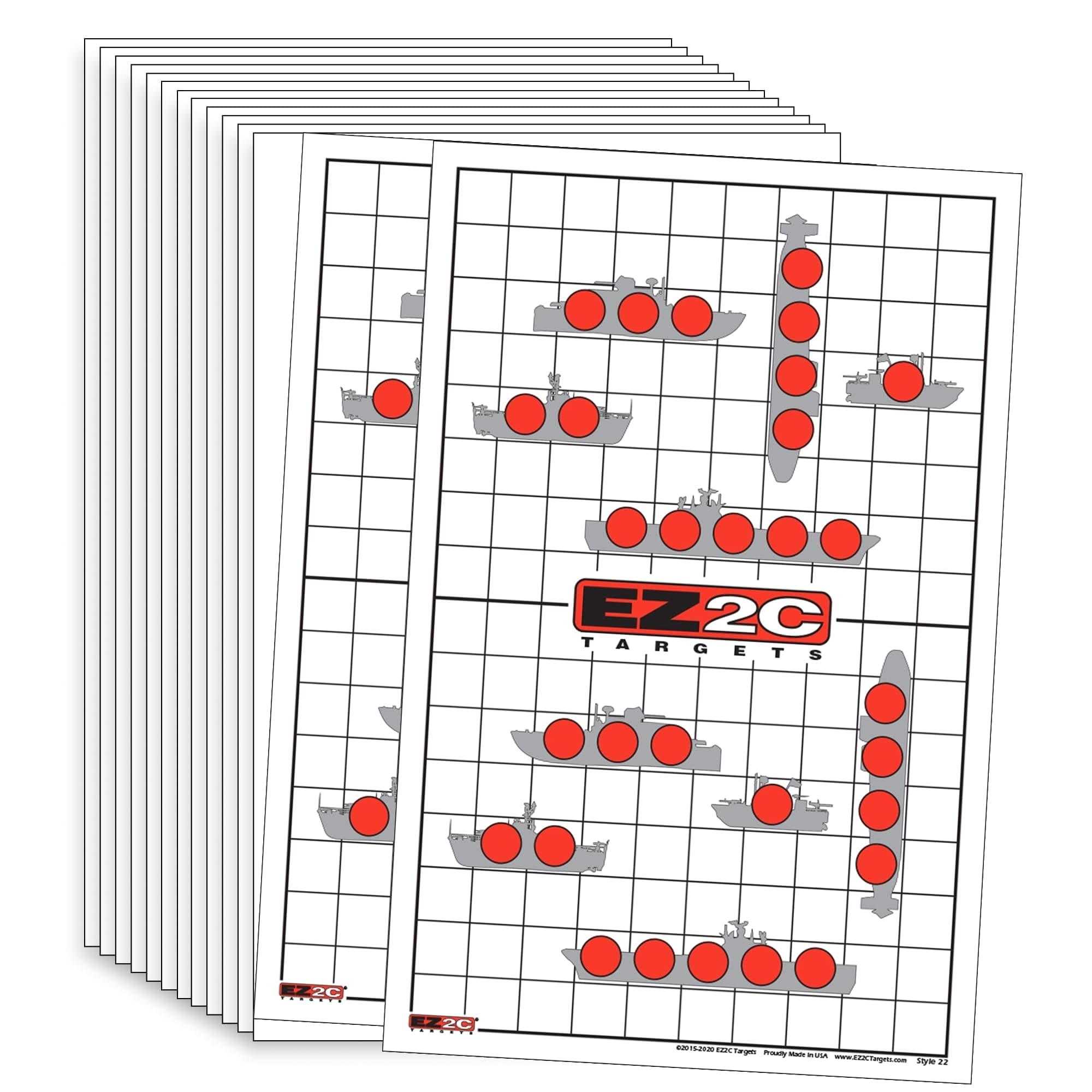 EZ2C Targets 22/RD9: Sink the Boats 11"x17" USA MADE Fun Paper Target