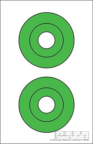 25 EZ2C Targets RD1: Two 6.5" Bullseyes Shooting Paper Targets 11"x17" Pad of 25 USA MADE