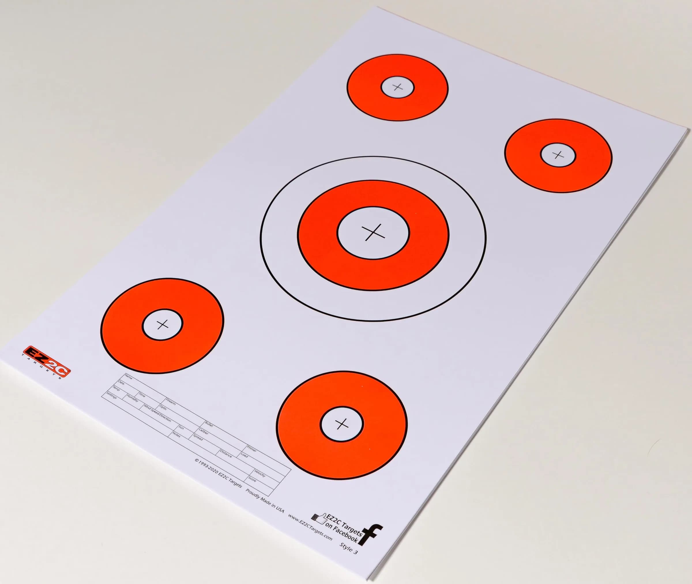 EZ2C Targets #3: Paper Shooting Targets 11"x17" USA Made