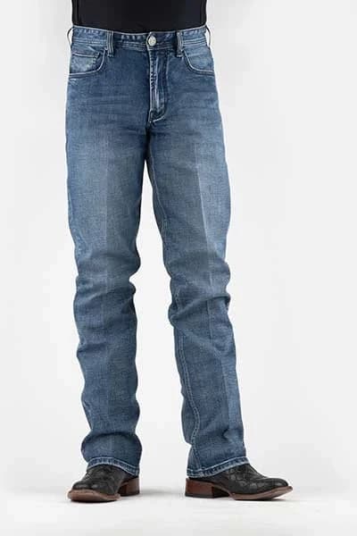 Stetson 1211 Straight Fit Stretch (Medium Wash) - Men's Jeans