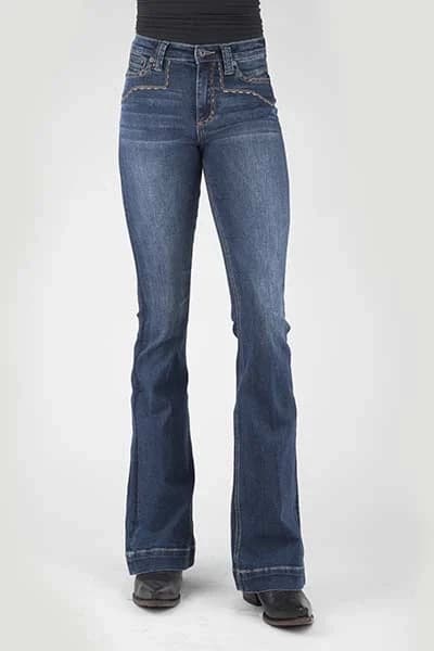 Stetson 921 High Waist Flare Fit (Dark Wash) - Women's Jeans