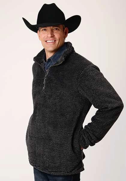Roper 00530 Melange (Grey) - Men's Fleece Pullover